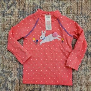 Baby Boden Girls Bunny Applique Rashguard Swim Top sz6-12m